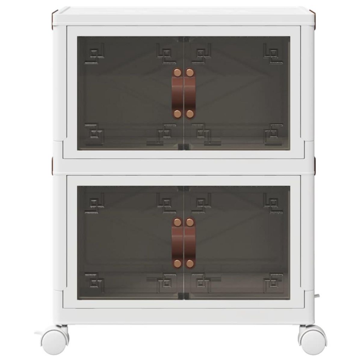 VIDAXL Boîte de rangement empilable avec roues a 2 niveaux 28 L