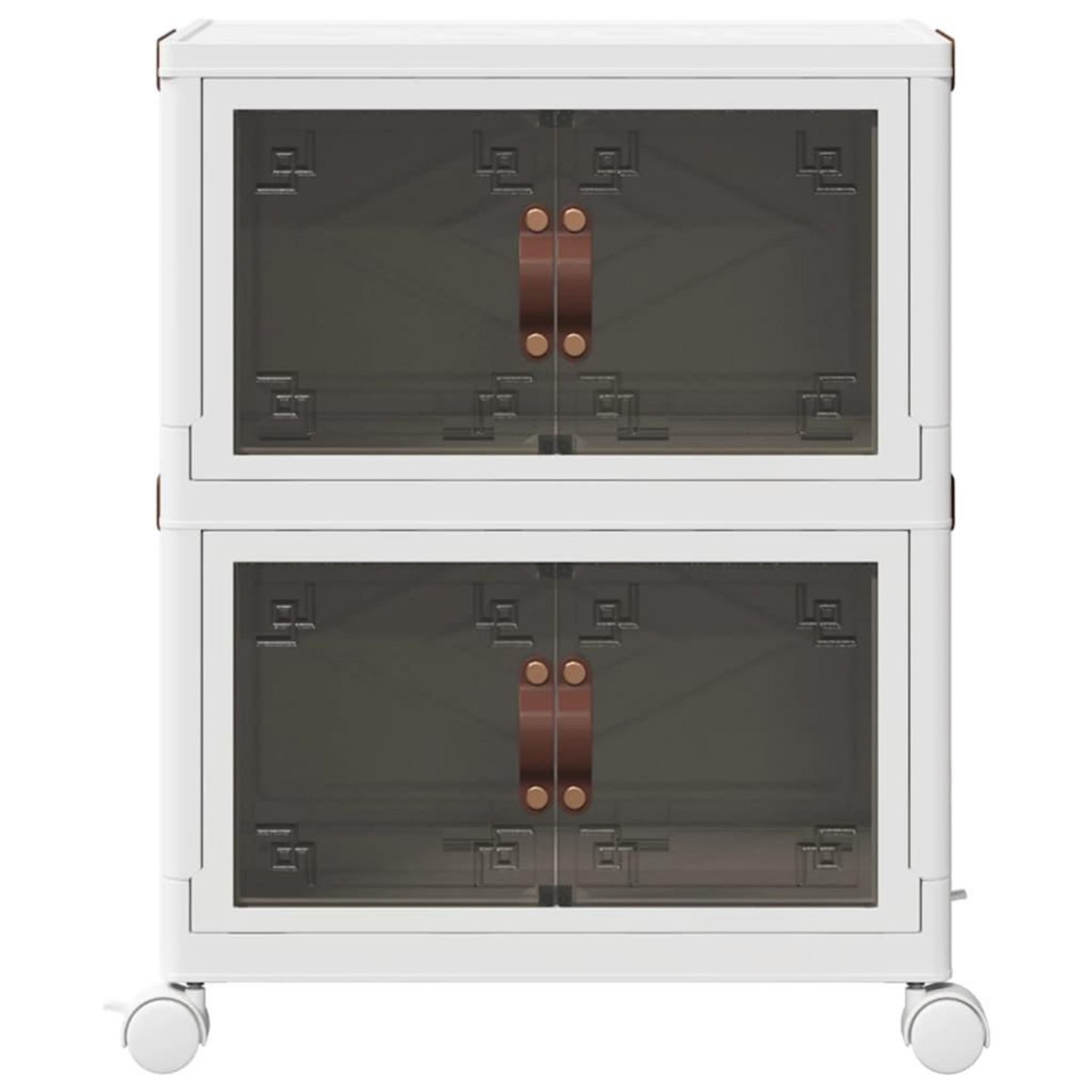 VIDAXL Boîte de rangement empilable avec roues a 2 niveaux 28 L