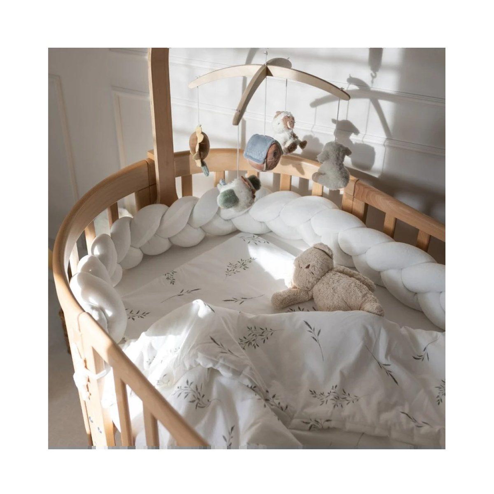 Voir la diapositive 2 : WALDIN Parure de lit bébé couette et oreiller 120 × 90 cm - taille L - brindilles vertes