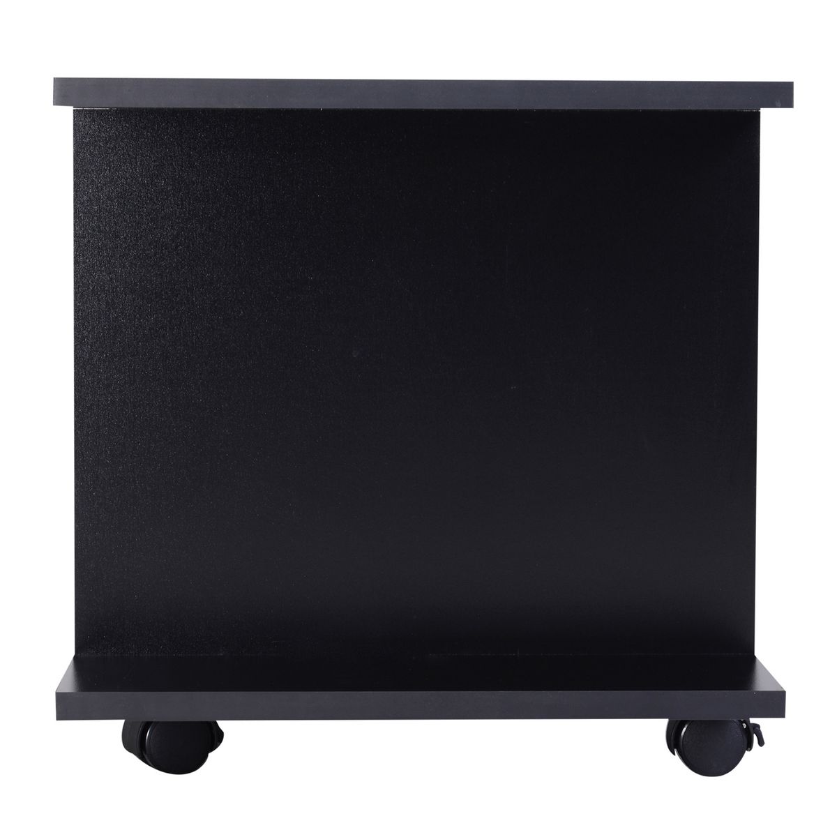 HOMCOM Meuble tv bas table basse a roulettes en panneaux de particules noir