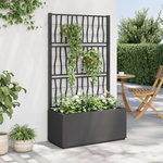 VIDAXL Jardiniere avec treillis gris fonce 80x36x140 cm PP