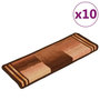 Voir la diapositive 2 : VIDAXL Tapis d'escalier autoadhesifs 10 pcs 65x21x4 cm Marron