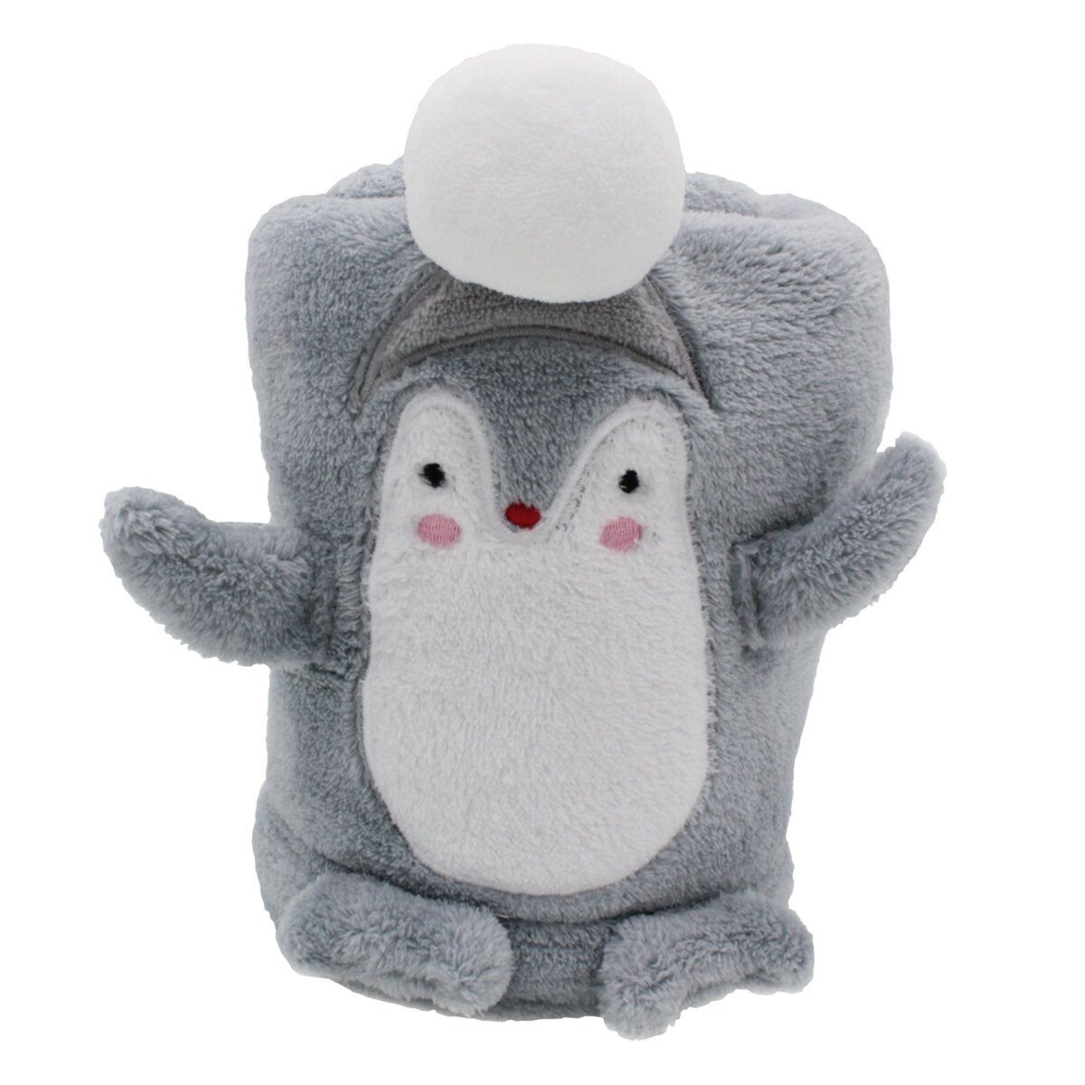 Babycalin Couverture flanelle polaire 75 x 100 cm Pingouin gris