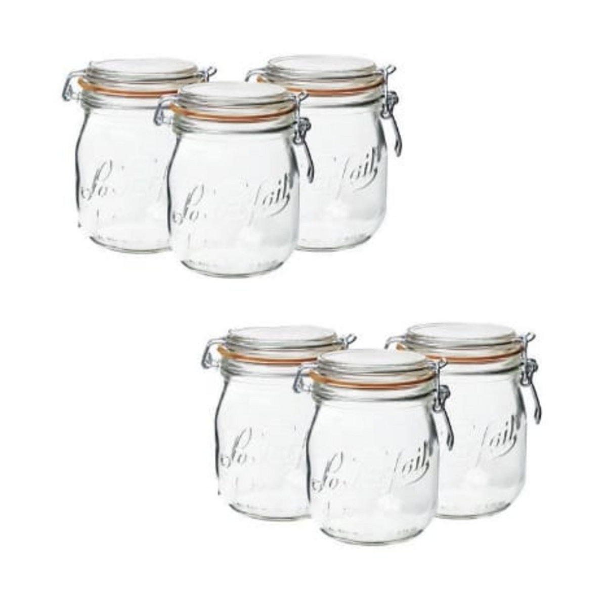 LE PARFAIT 6 BOCAUX LPS 1L D 85MM  ETIQUETTES OFFERTES