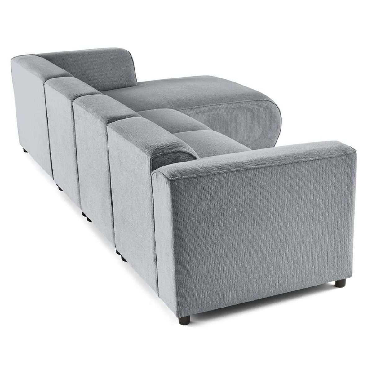 LISA DESIGN Suaro - canapé modulable d'angle droit 5 places en tissu texturé