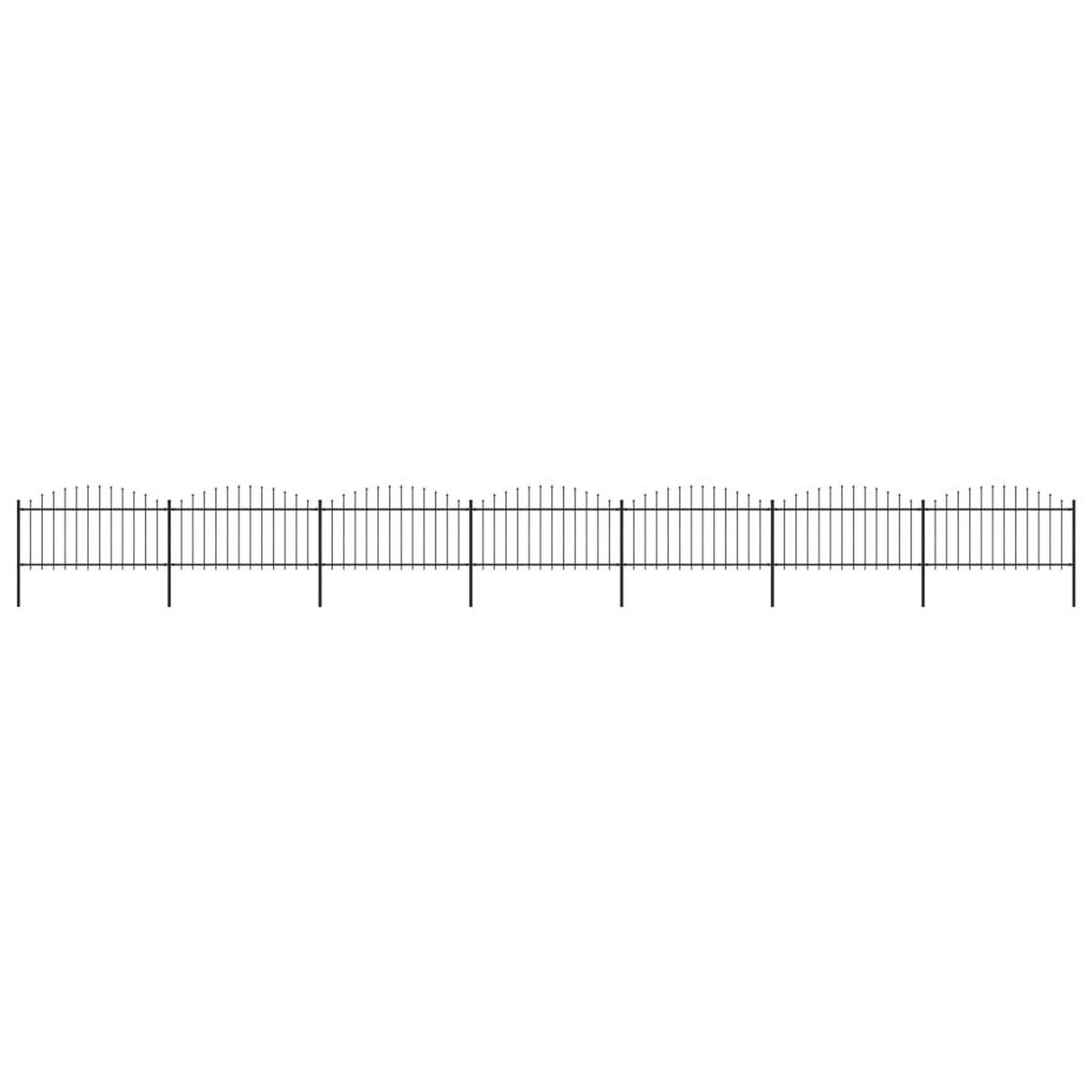 VIDAXL Cloture de jardin a dessus en lance Acier (1,25-1,5)x11,9m Noir