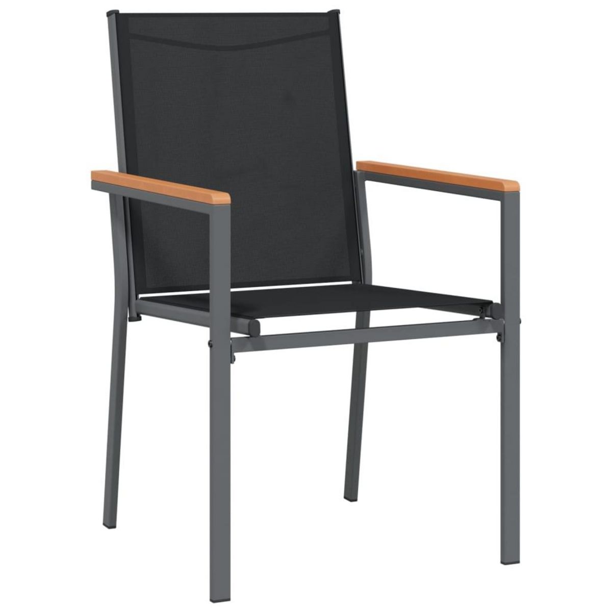 VIDAXL Chaises de jardin lot de 4 noir 55x61,5x90cm textilene et acier