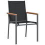 Voir la diapositive 3 : VIDAXL Chaises de jardin lot de 4 noir 55x61,5x90cm textilene et acier