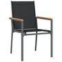 Voir la diapositive 3 : VIDAXL Chaises de jardin lot de 4 noir 55x61,5x90cm textilene et acier