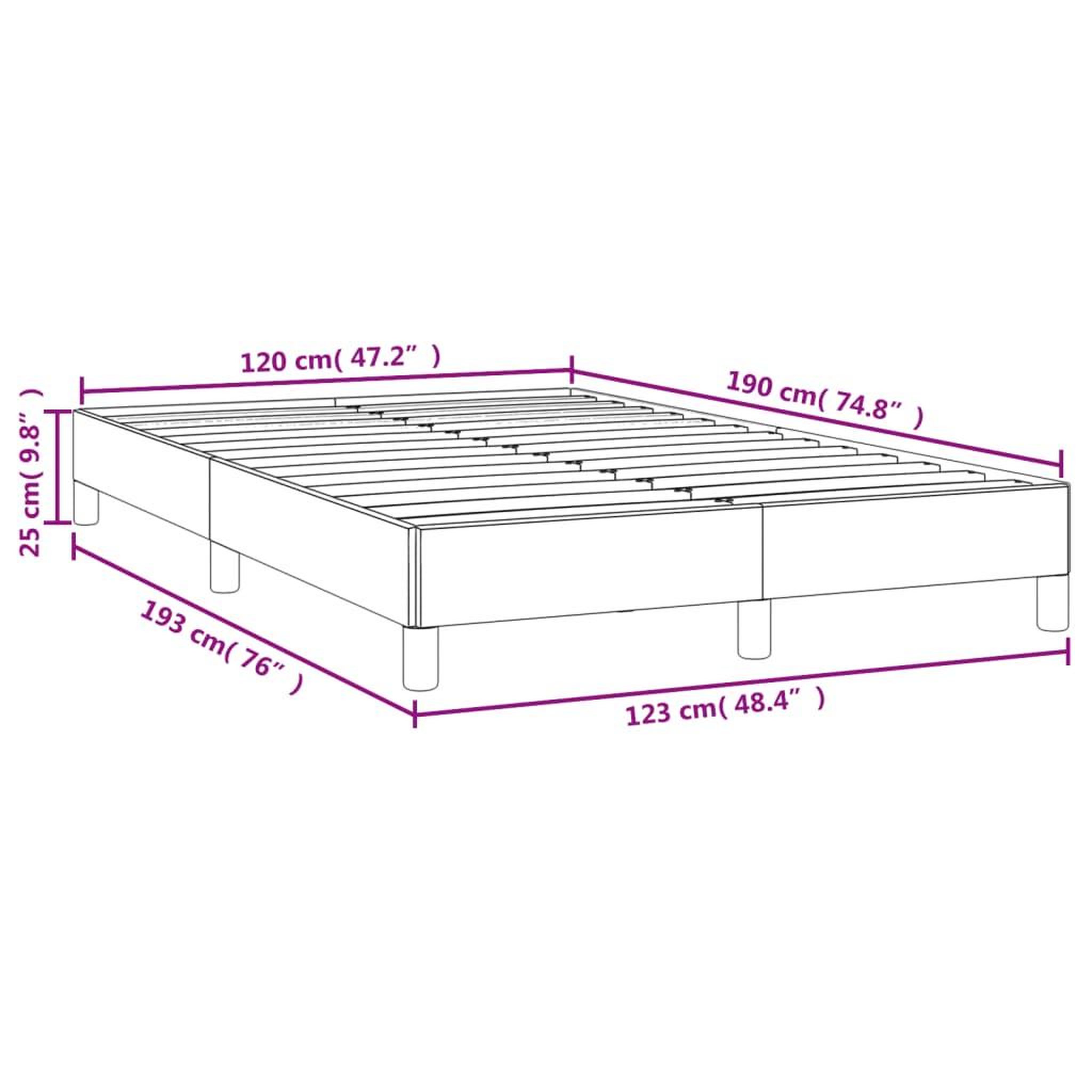 Voir la diapositive 6 : VIDAXL Cadre de lit sans matelas gris clair 120x190 cm tissu