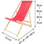 Voir la diapositive 4 : Habitat et Jardin Lot de 2 transat en bois  Chilienne  - 107 x 56.5 x 81 cm - Rouge