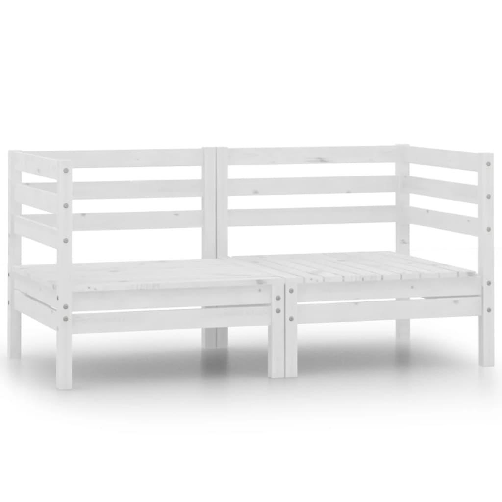 VIDAXL Canapes d'angle de jardin 2 pcs blanc bois de pin massif