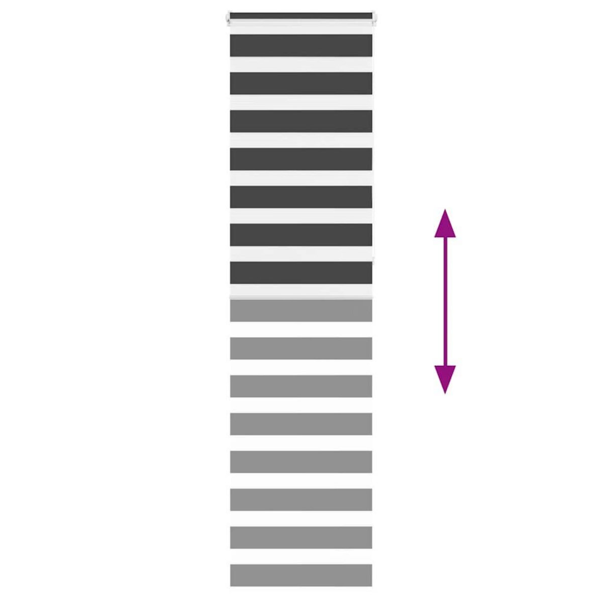 VIDAXL Store zebre noir 55x230 cm largeur du tissu 50,9 cm polyester