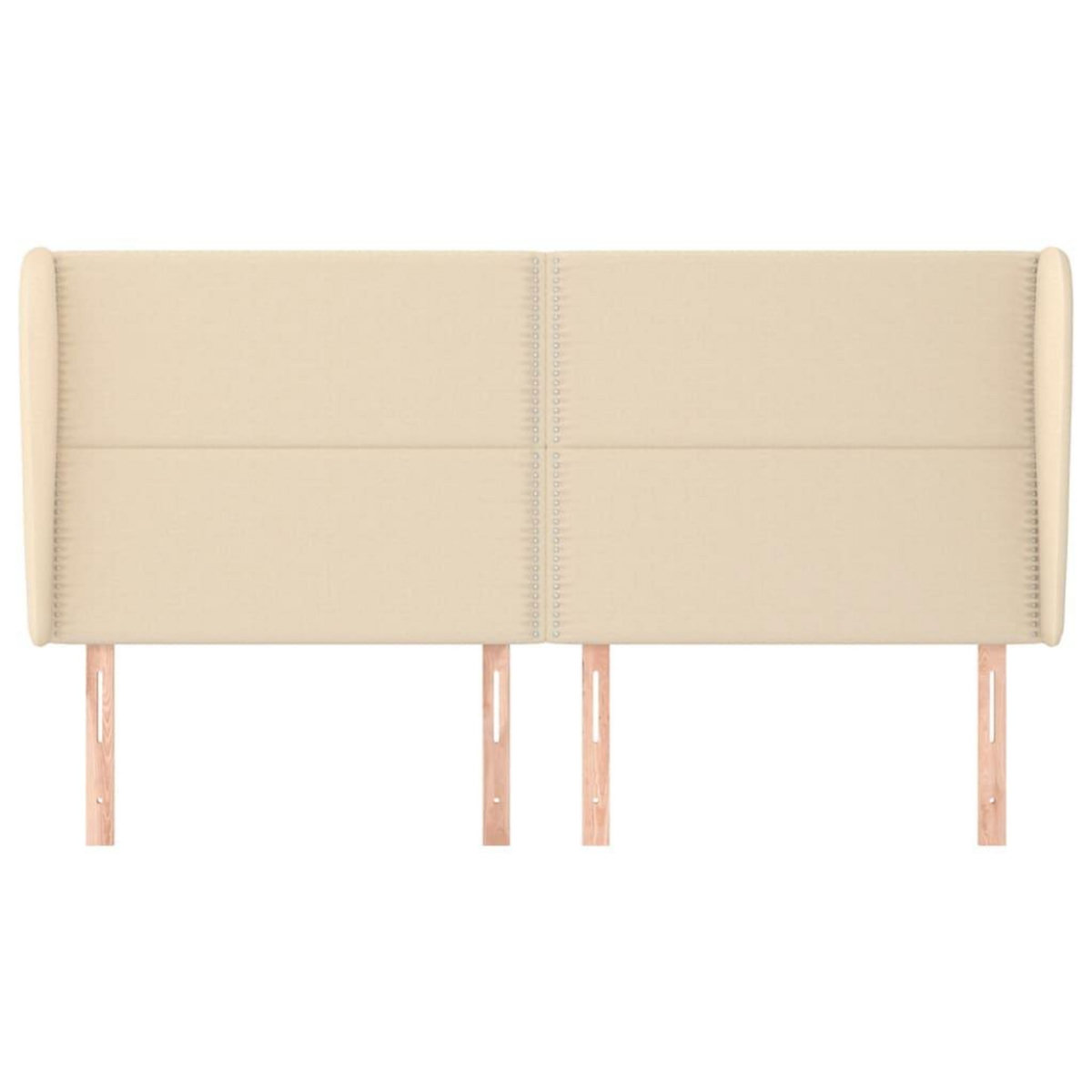 VIDAXL Tete de lit avec oreilles Creme 183x23x118/128 cm Tissu