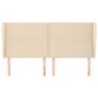 Voir la diapositive 3 : VIDAXL Tete de lit avec oreilles Creme 183x23x118/128 cm Tissu
