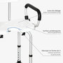 Voir la diapositive 4 : HOMCOM Chaise de douche siège de douche ergonomique hauteur réglable pieds antidérapants accoudoirs alu HDPE blanc noir