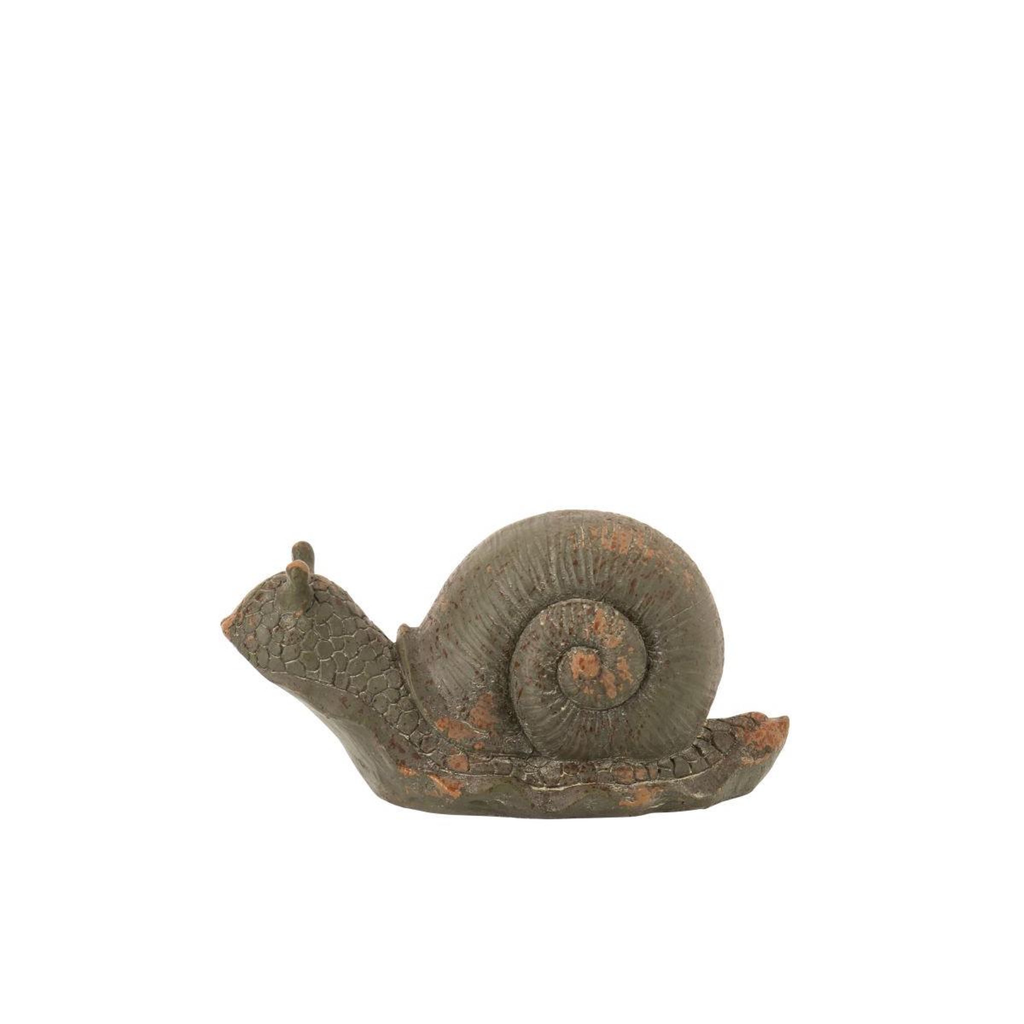 Voir la diapositive 2 : J-LINE Statuette escargot d'extérieur  antik  27cm vert foncé