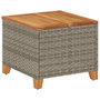 Voir la diapositive 2 : VIDAXL Table de jardin gris 45x45x37 cm resine tressee et bois acacia