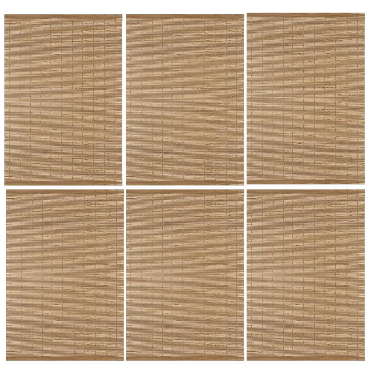 TOILINUX Lot de 6 Sets de table en bambou rectangulaire - 45 x 30 cm