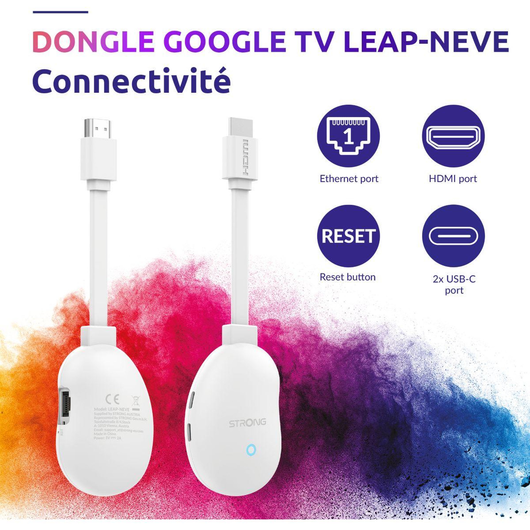 Voir la diapositive 4 : Strong Passerelle multimédia leap-neve stick google tv 4k chromecast