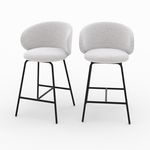 Rendez vous déco Lot de 2 chaises pour îlot central en tissu gris clair 68 cm - Cécilia. Coloris disponibles : Gris