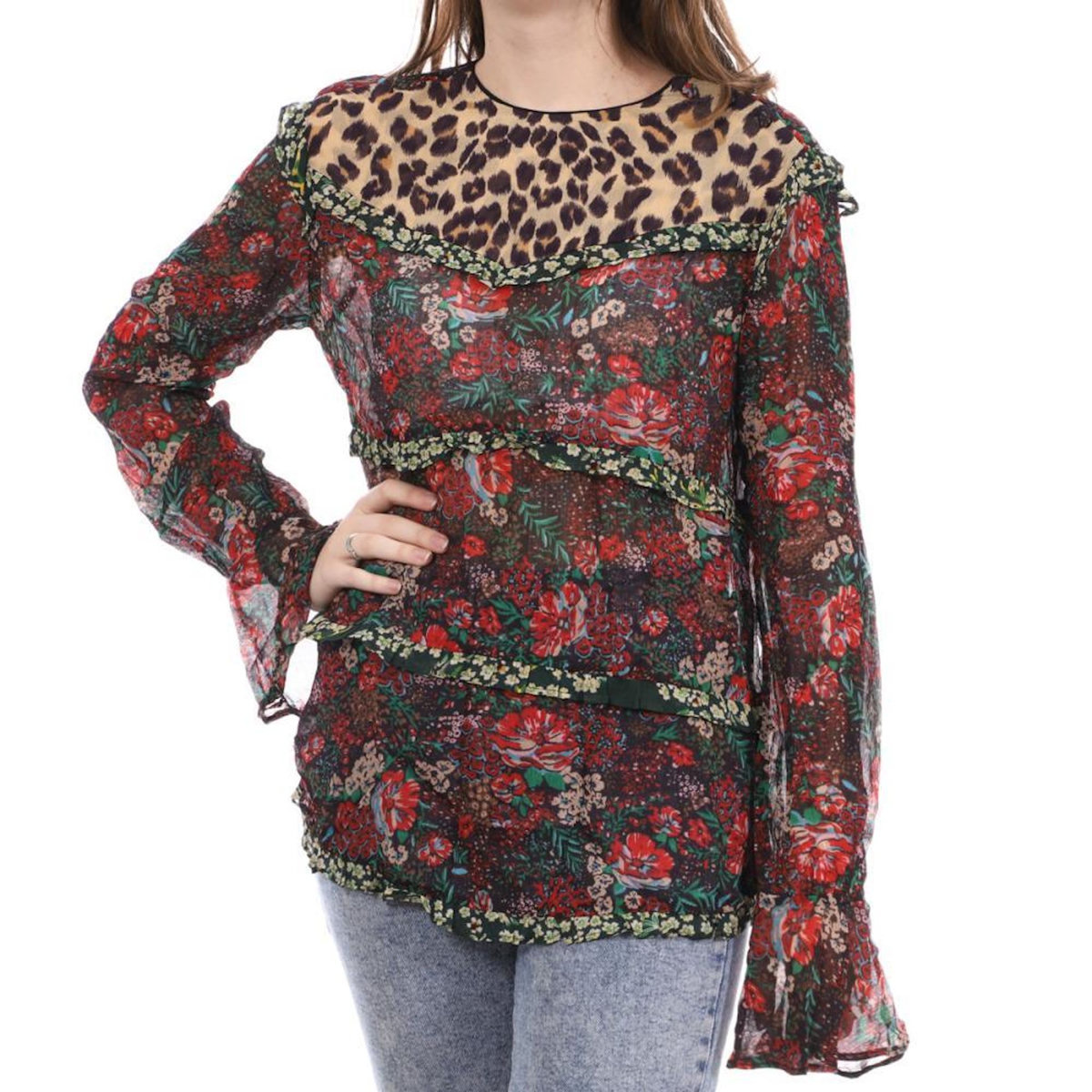 Scotch & Soda Blouse à Fleurs/Léopard Femme Scotch & Soda