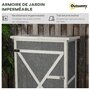 Voir la diapositive 5 : OUTSUNNY Armoire abri de jardin remise pour outils - grande porte verrouillable loquet - 2 étagères - toit bitumé incliné bois de sapin blanc gris