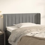 VIDAXL Tete de lit avec oreilles Gris clair 103x16x78/88 cm Velours