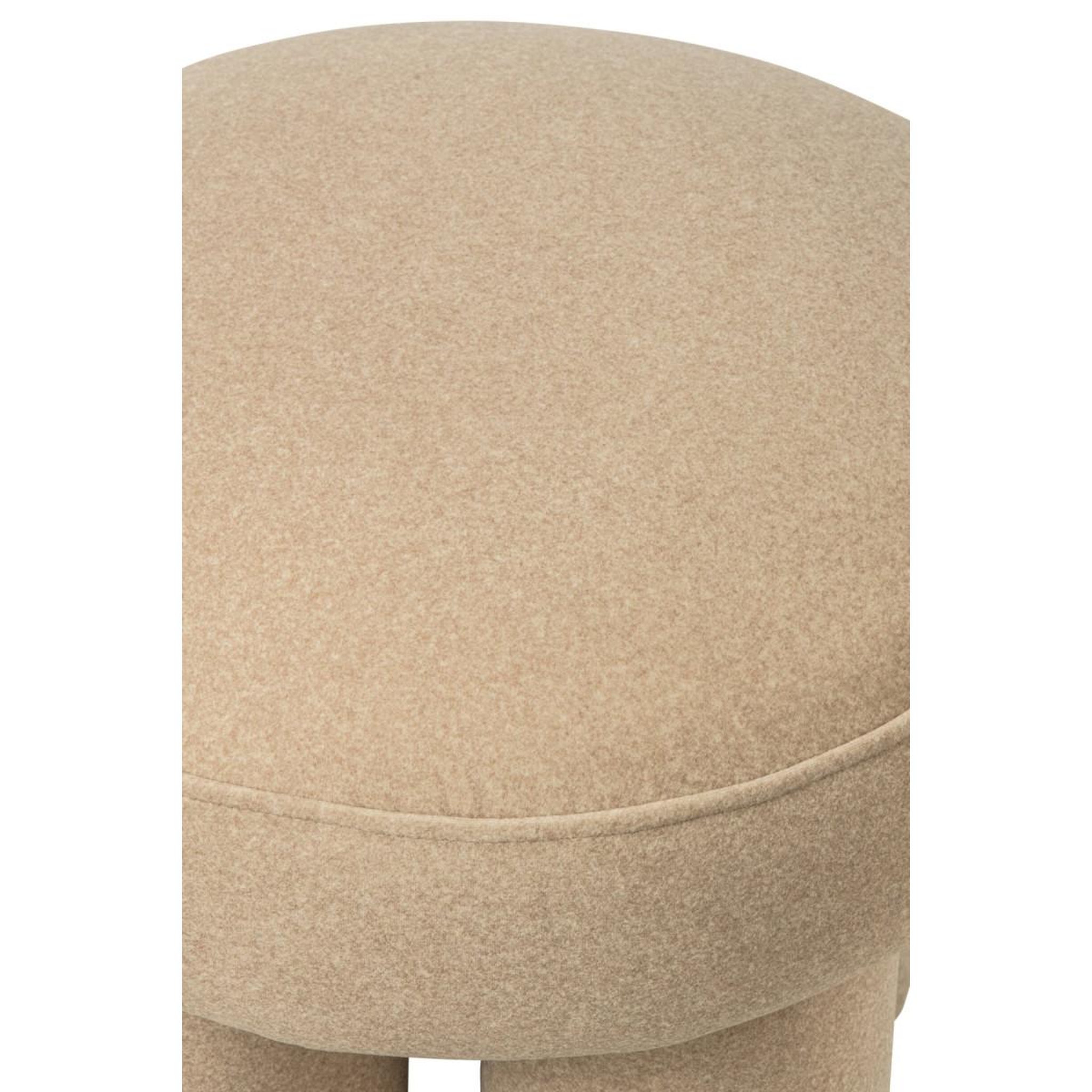 Voir la diapositive 3 : J-LINE Pouf rond sur pieds  toffee  48cm beige clair