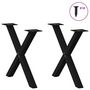 Voir la diapositive 3 : VIDAXL Pieds de table basse forme de X 2 pcs noir 38x(42-43) cm acier
