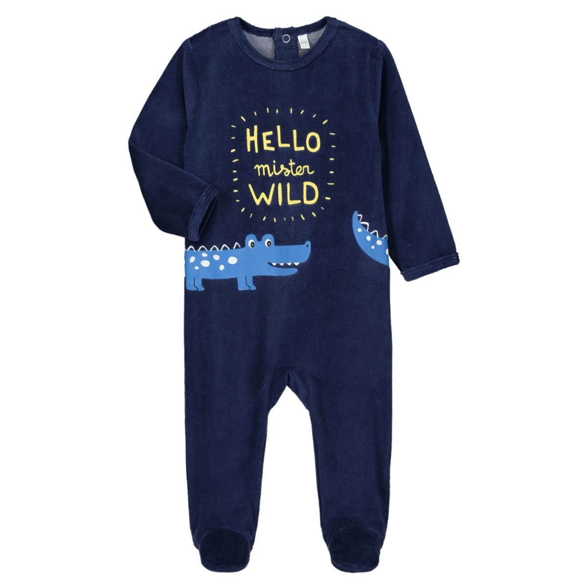 IN EXTENSO Pyjama velours crocodile bébé garçon