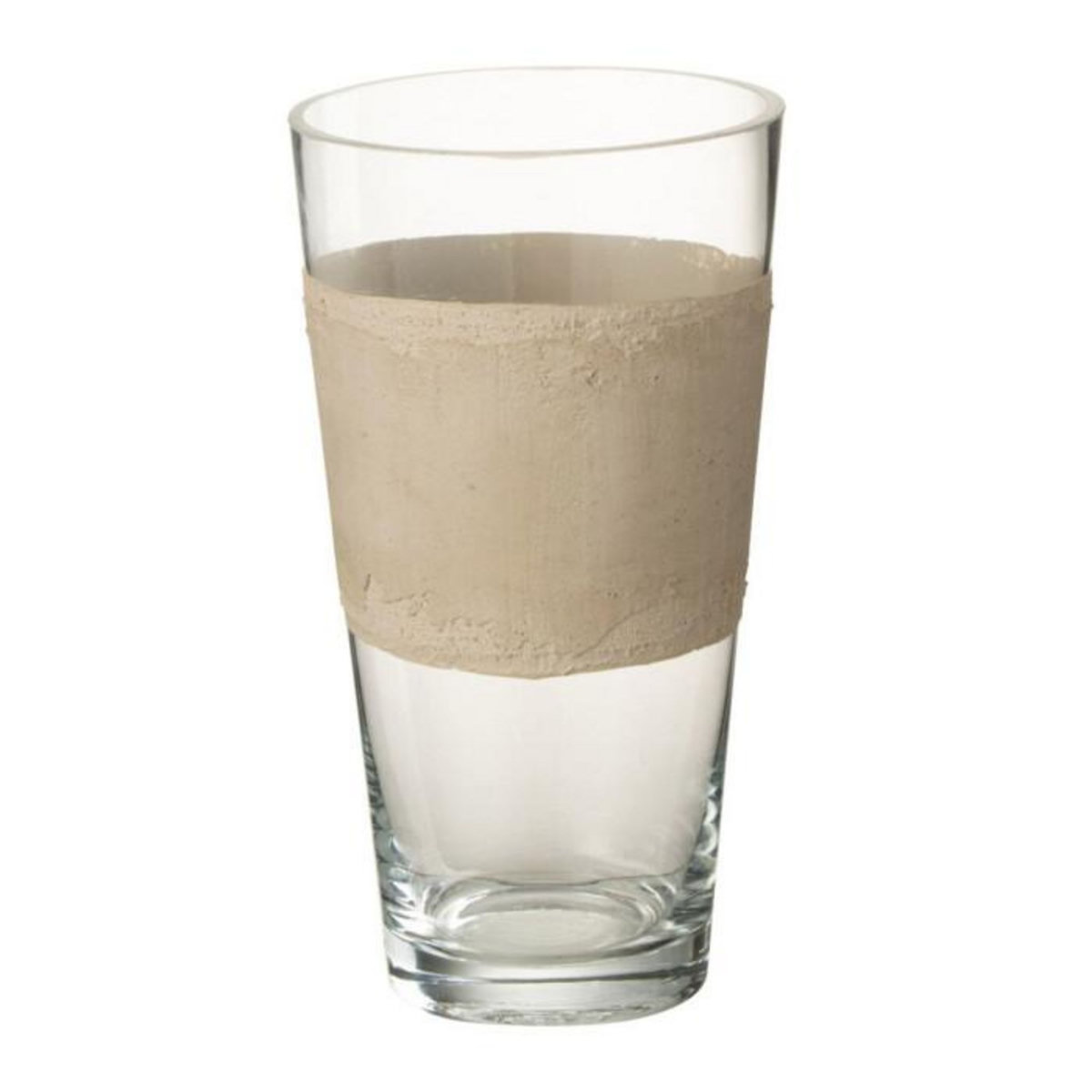 Paris Prix Vase Déco en Verre  Delph  25cm Transparent & Beige