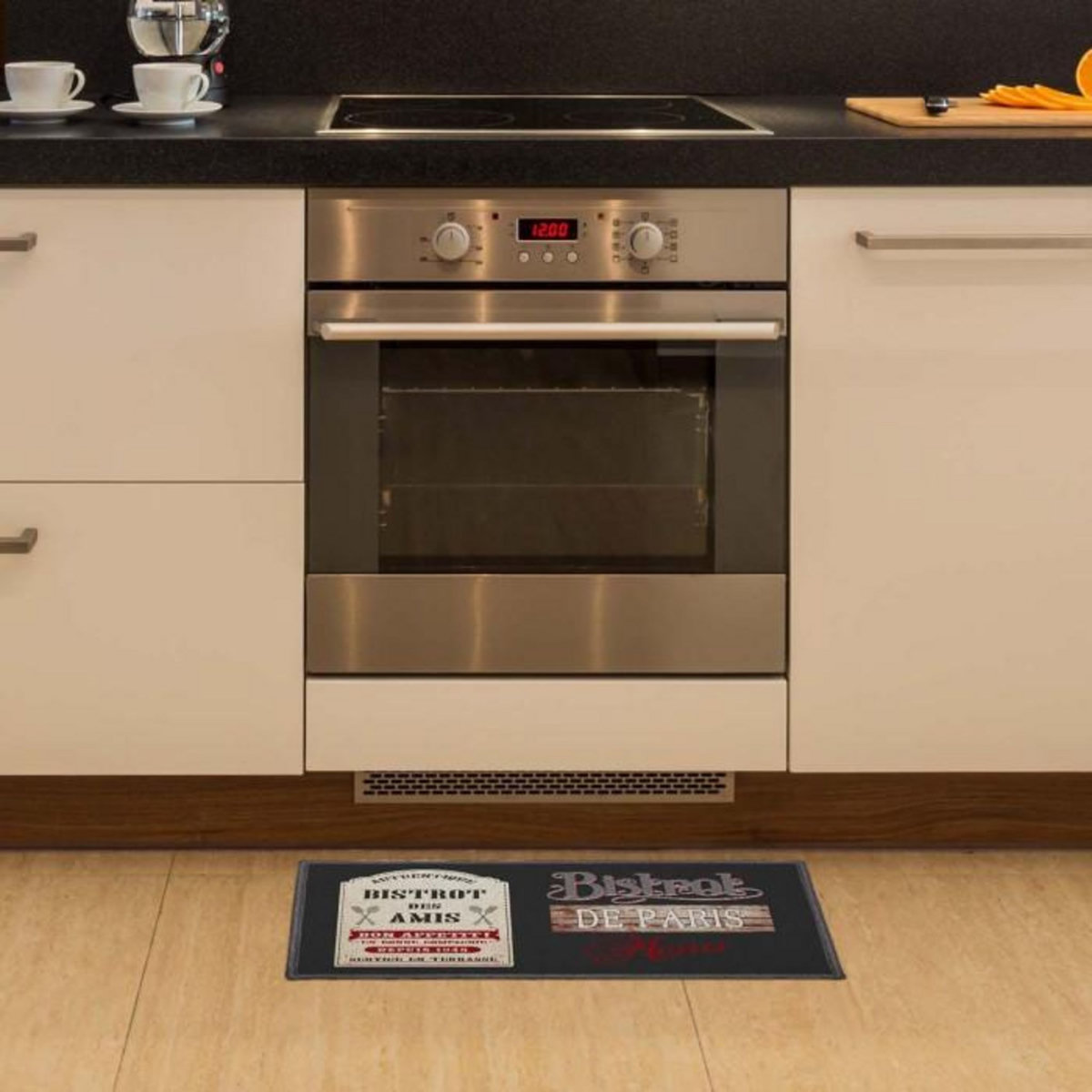 Paris Prix Tapis Rectangle  Bistrot Des Amis  40x60cm Noir