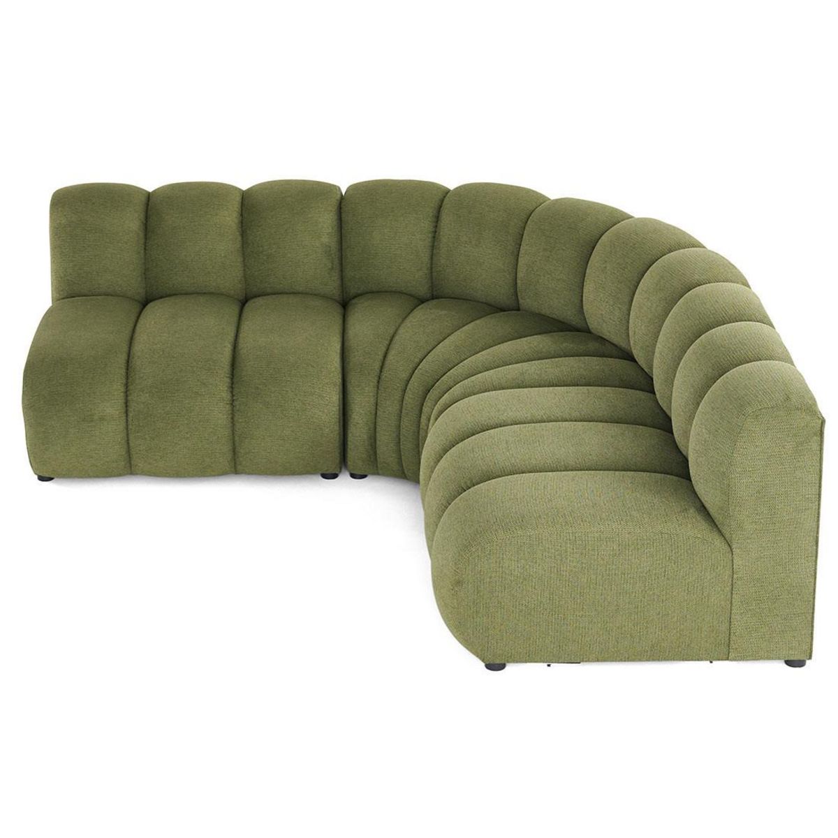 LISA DESIGN Debbie - canapé modulable d'angle réversible 4 places sans accoudoirs en tissu texturé