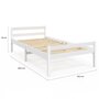 Voir la diapositive 4 : ID MARKET Lit simple HARPER 90 x 190 cm avec sommier bois blanc