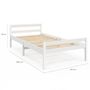 Voir la diapositive 4 : ID MARKET Lit simple HARPER 90 x 190 cm avec sommier bois blanc