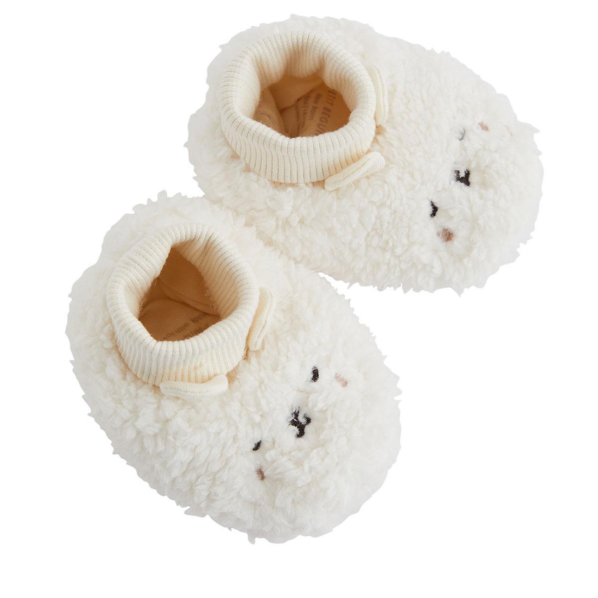 Voir la diapositive 2 : PETIT BEGUIN Chaussons bébé en sherpa caramel