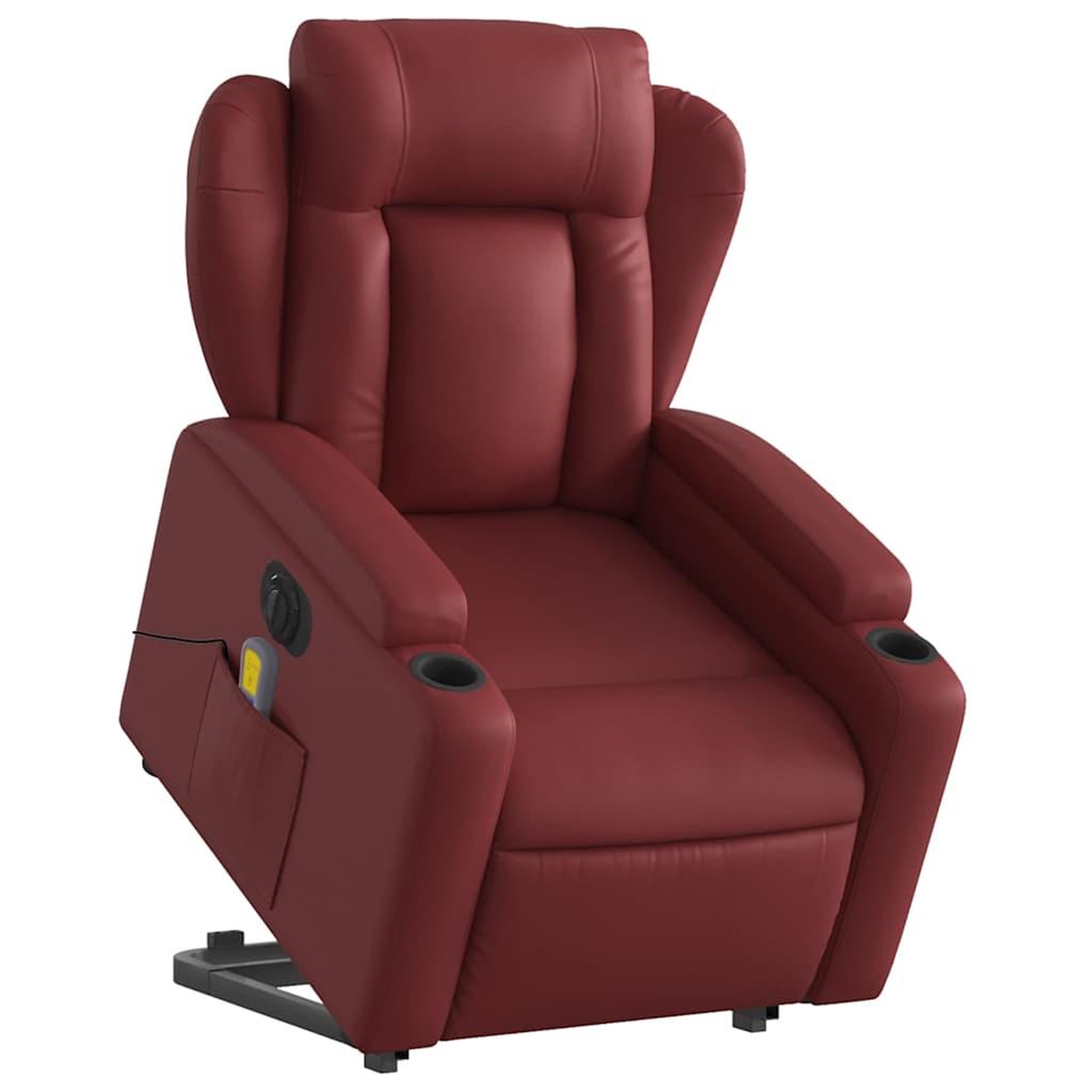 Voir la diapositive 3 : VIDAXL Fauteuil inclinable de massage electrique rouge bordeaux