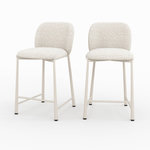 MAISON PAVANE Lot de 2 chaises pour ilot central 65,5 cm, tissu texturé écru chiné-Bento