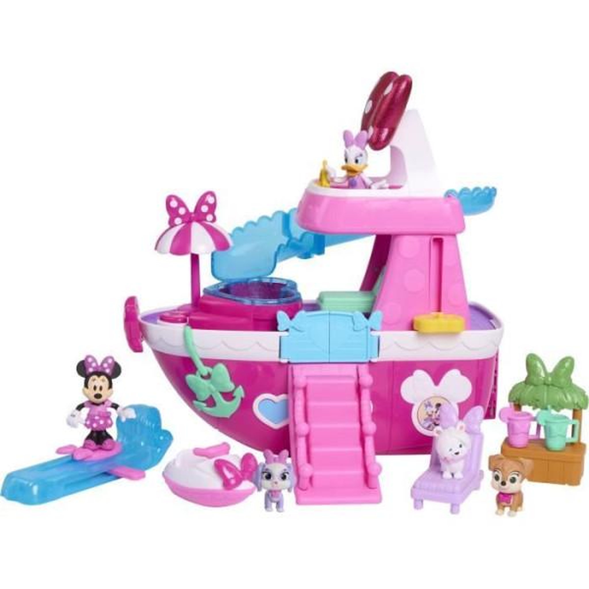 Voir la diapositive 3 : DISNEY Jouet interactif - disney minnie mouse - le yacht de minnie - yacht avec 14 accessoires, tenues changeantes et piscine