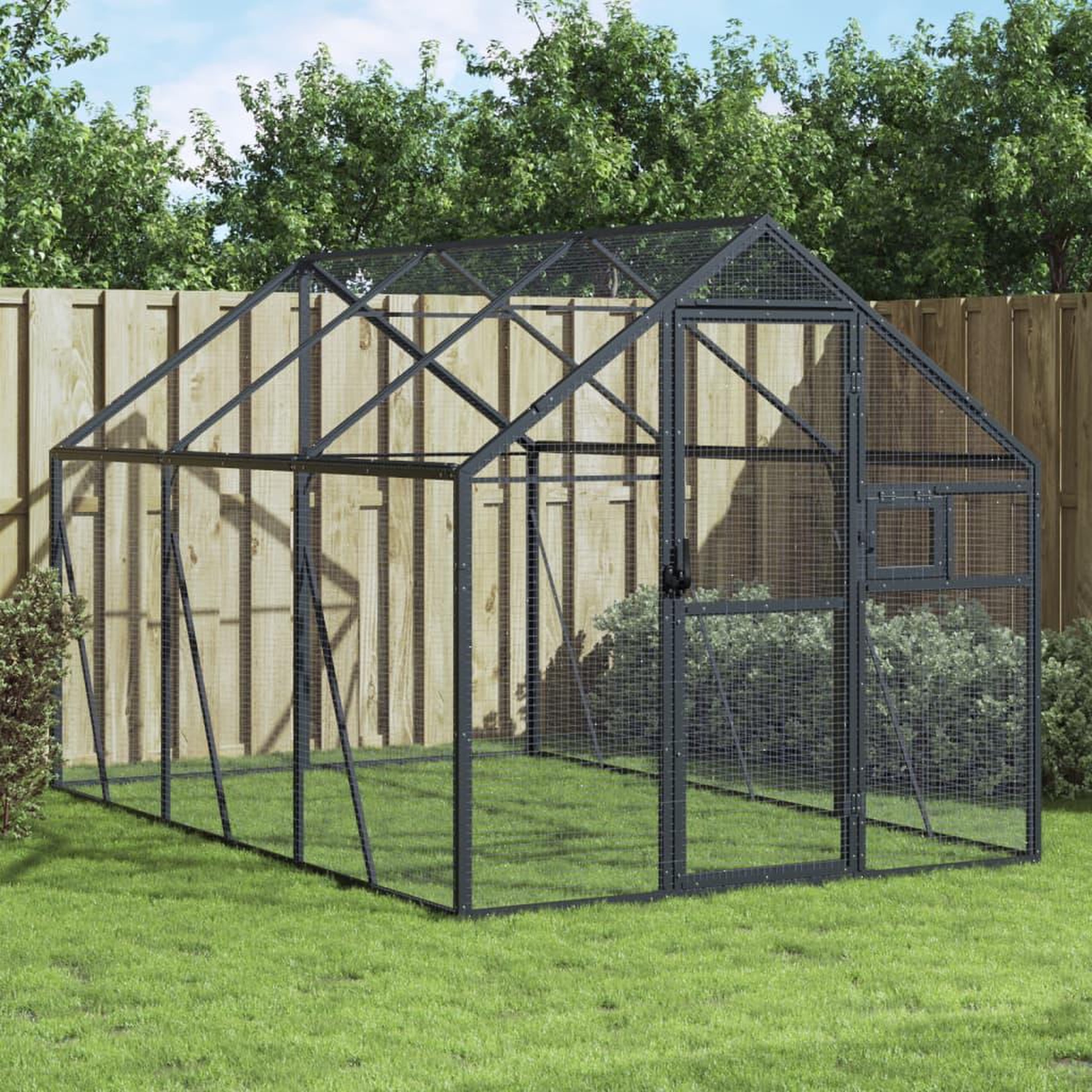 VIDAXL Voliere anthracite 1,79x3x1,85 m aluminium