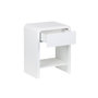 Voir la diapositive 4 : SWEEEK Table de chevet effet bois blanc rainuré 1 tiroir. 1 étagère