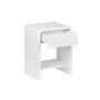 Voir la diapositive 4 : SWEEEK Table de chevet effet bois blanc rainuré 1 tiroir. 1 étagère
