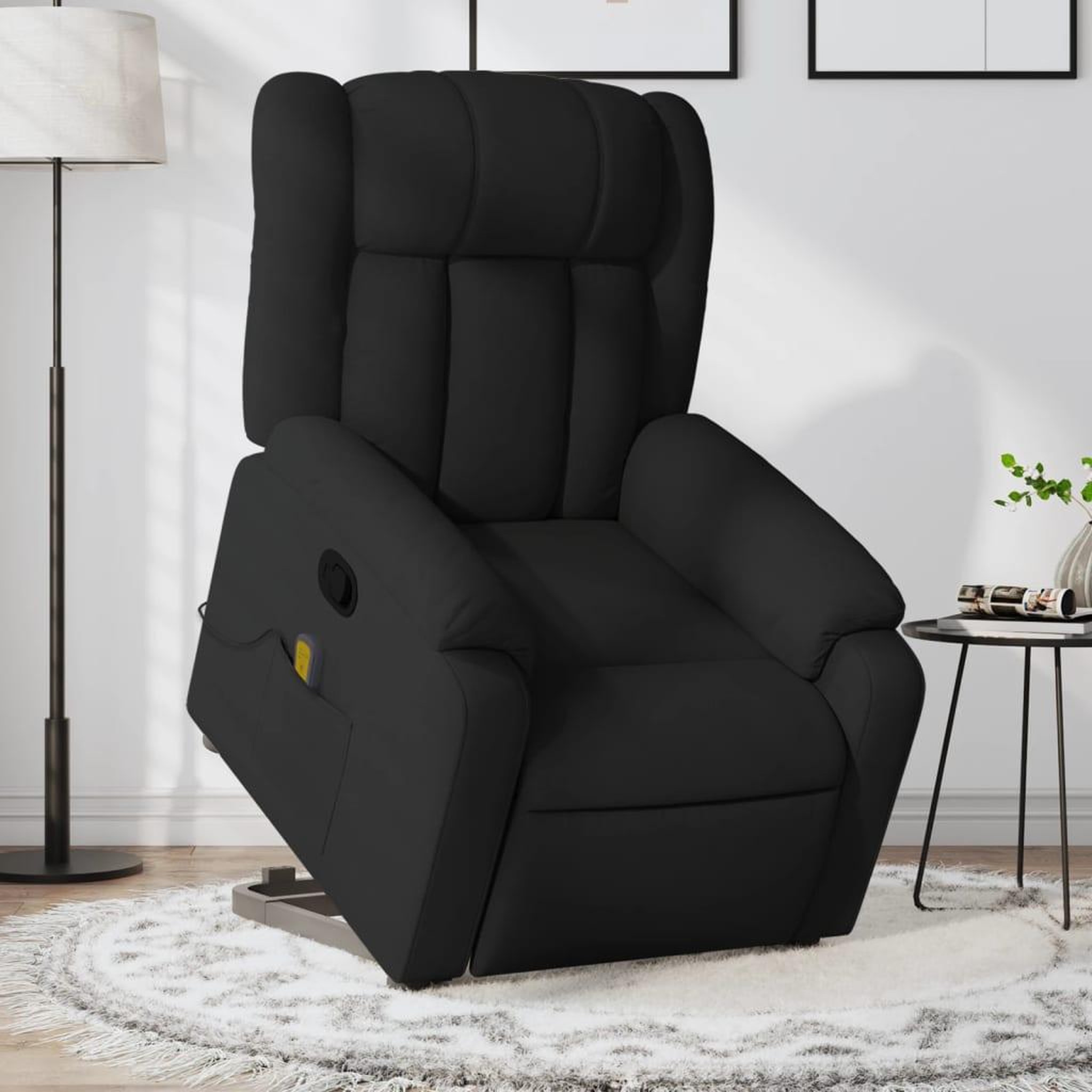 VIDAXL Fauteuil de massage inclinable Noir Tissu