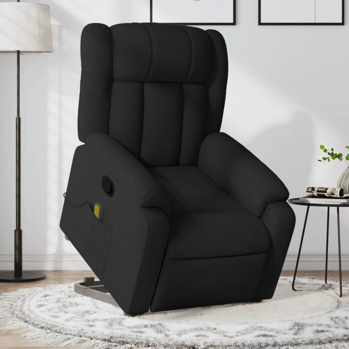 VIDAXL Fauteuil de massage inclinable Noir Tissu