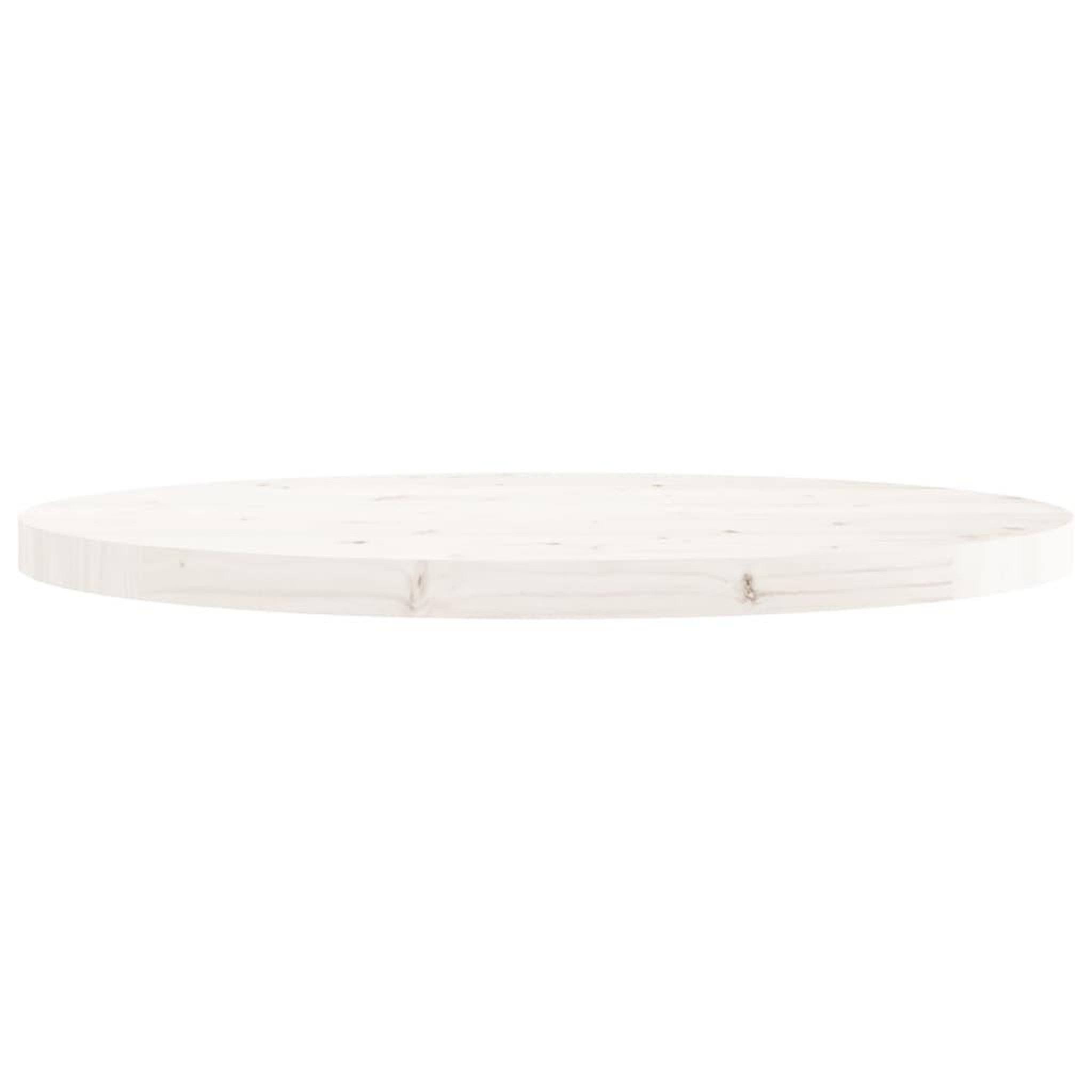 Voir la diapositive 3 : VIDAXL Dessus de table rond blanc Ø70x3 cm bois de pin massif
