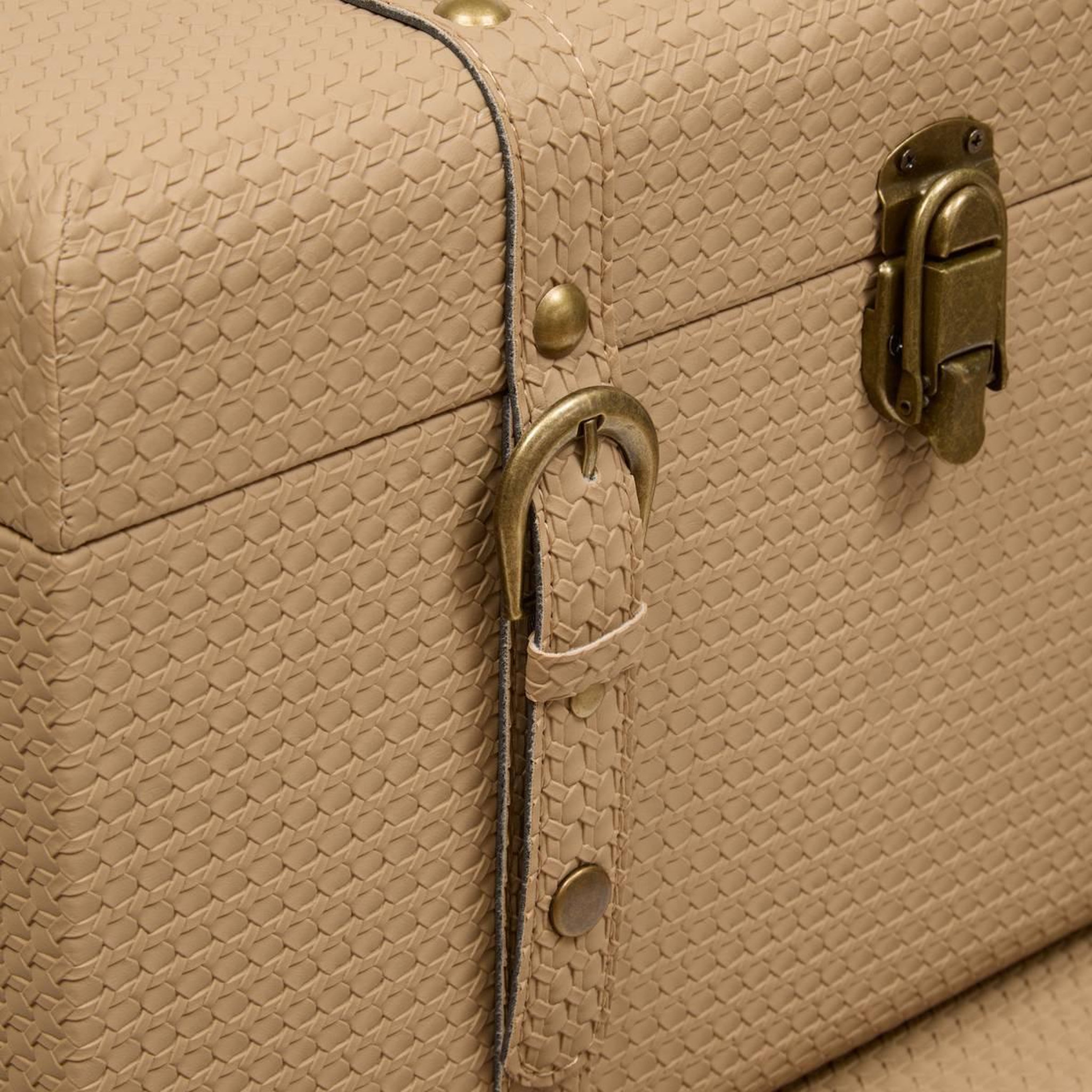 Voir la diapositive 4 : ATMOSPHERA Lot de 3 malles de rangement  bonie  60cm taupe