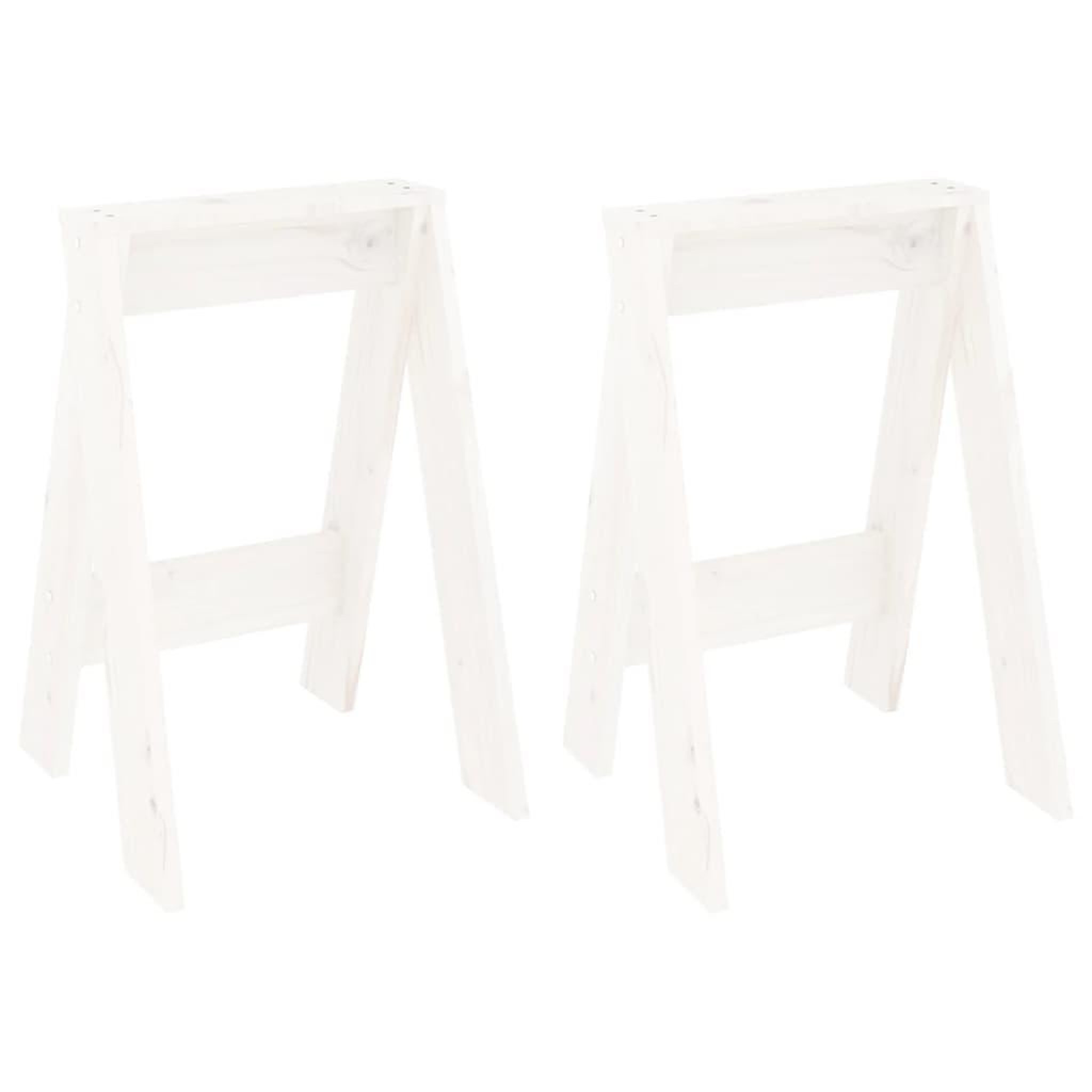 Voir la diapositive 2 : VIDAXL Tabourets lot de 2 blanc 40x40x60 cm bois massif de pin