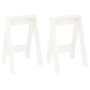 Voir la diapositive 2 : VIDAXL Tabourets lot de 2 blanc 40x40x60 cm bois massif de pin
