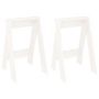 Voir la diapositive 2 : VIDAXL Tabourets lot de 2 blanc 40x40x60 cm bois massif de pin